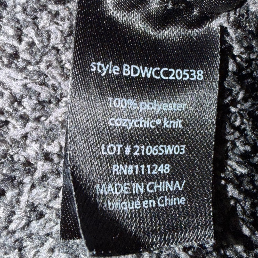 Barefoot Dreams CozyChic Belted Wrap Cardigan Gray Black Aztec Geometric M/L - Picture 10 of 11